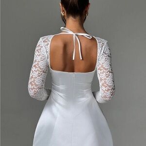 Chic Backless White Lace Dress
